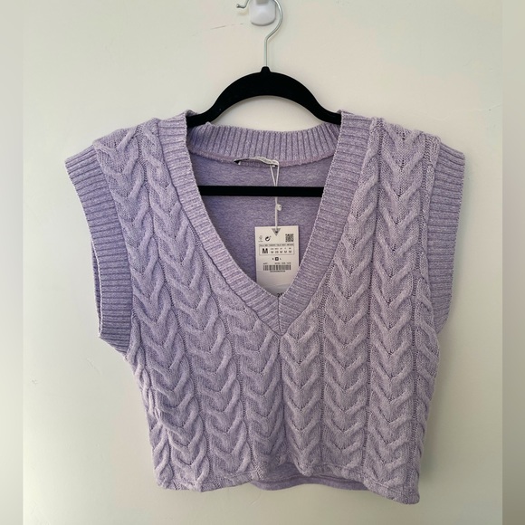 ZARA - new with tags! Softest lilac sweater vest 💜🪻 - Picture 1 of 4